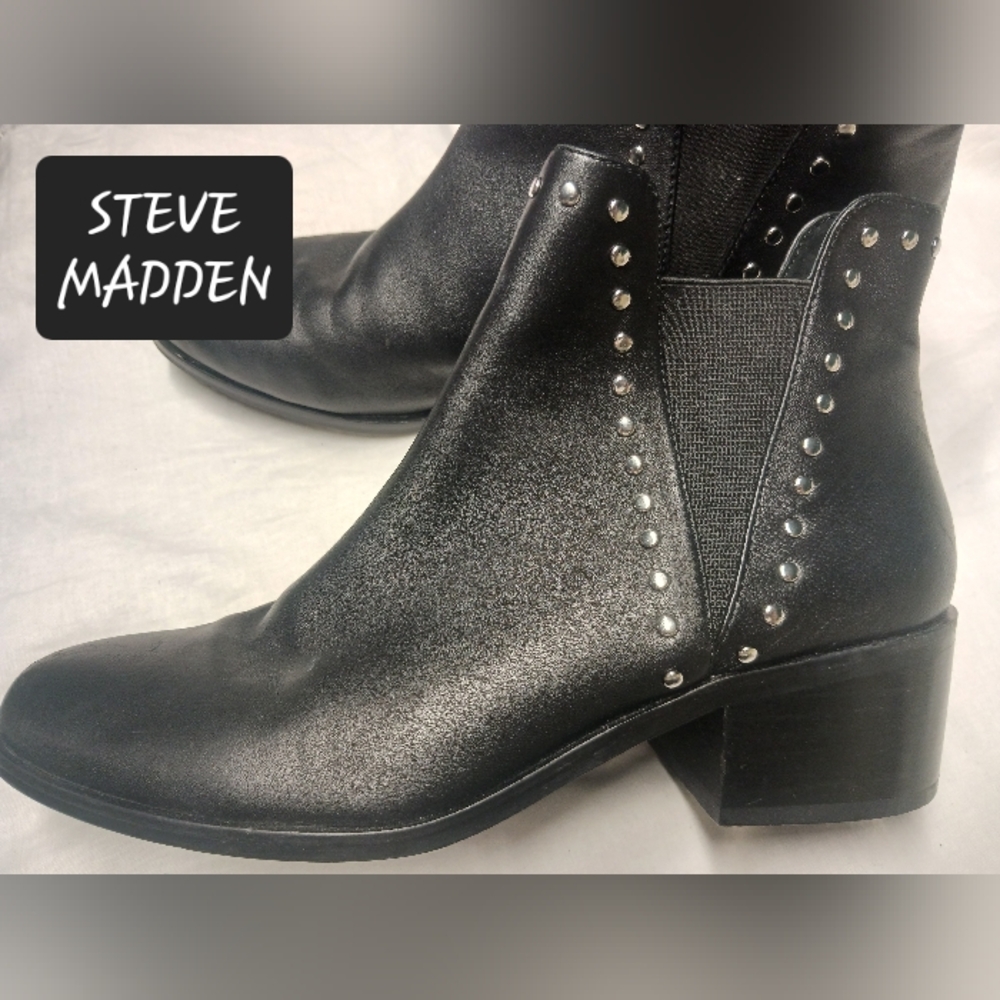 STEVE MADDEN Studded booties boots shoes womens 8.5 slip ons